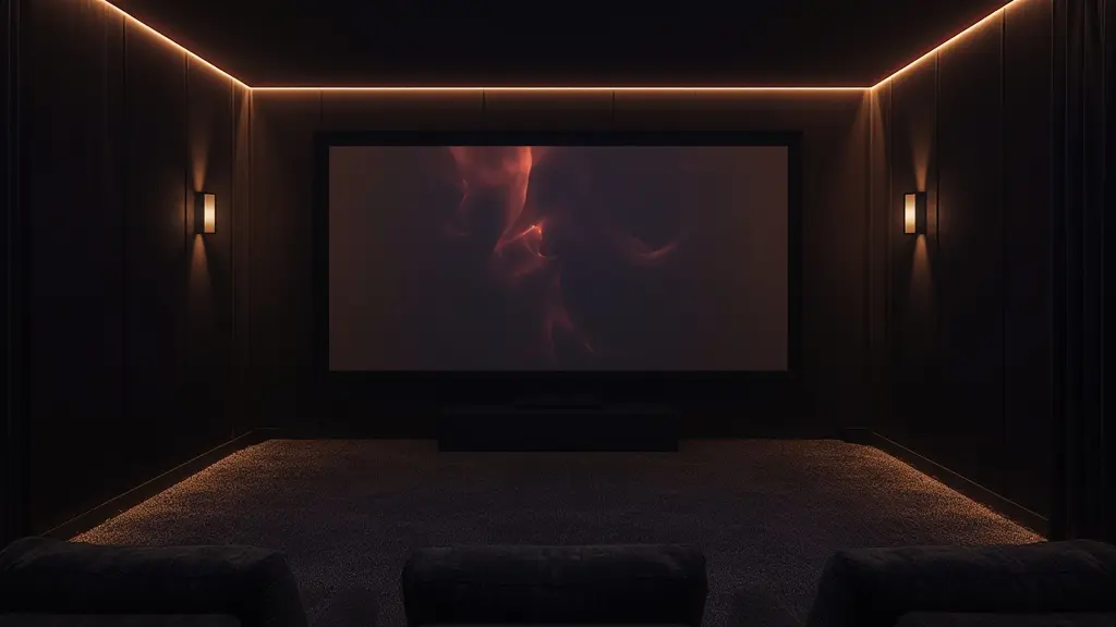 Large 4K television showing a detailed picture from a TV box