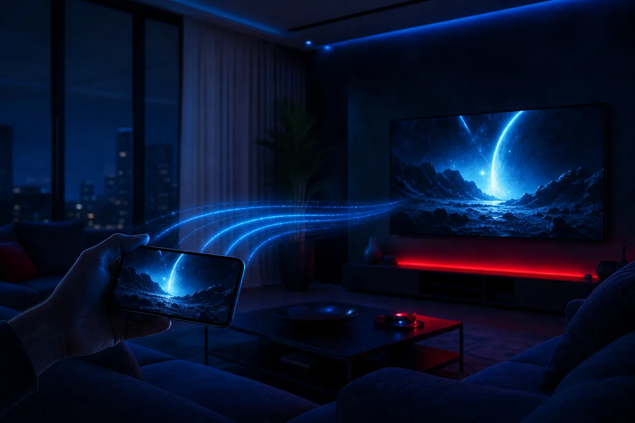 Canadian household living room with a television set up for an IPTV provider